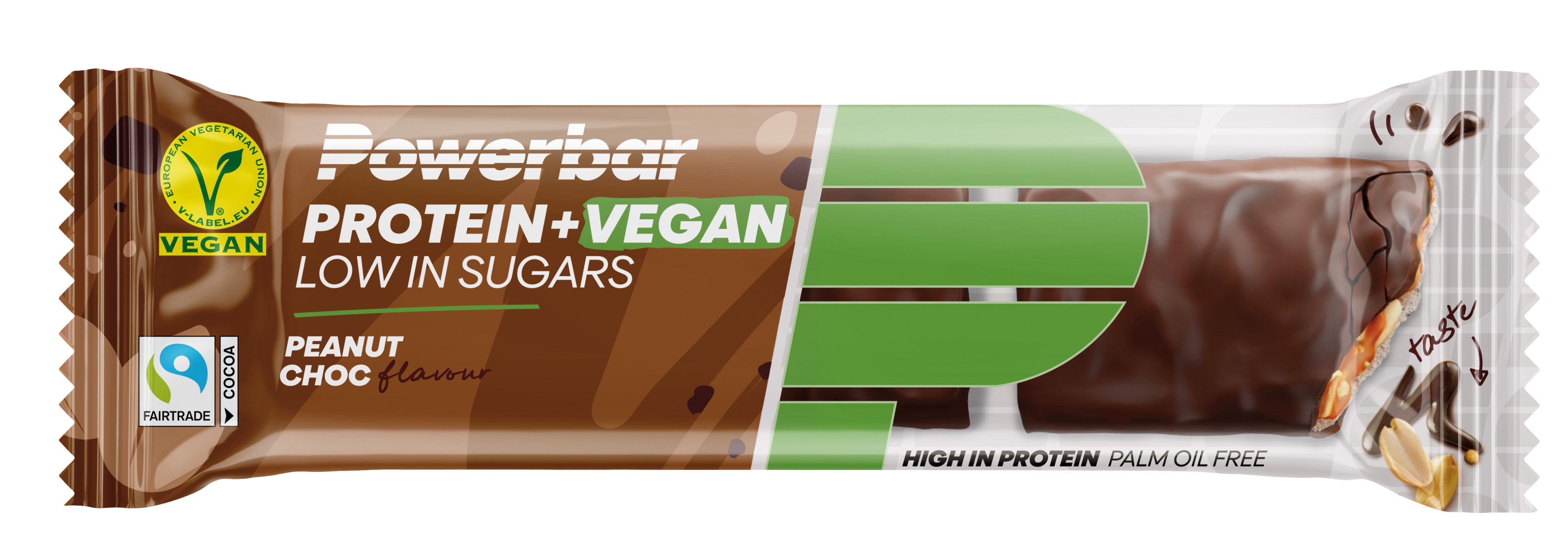 PowerbarProtein+VeganPeanutChoc42g POWERBAR PROTEIN+ VEGAN - Peanut Choc
100 % végétalien – 100 % savoureux
Notre barre Protein+ Vegan vous fournit de la protéine végétale sans avoir à faire de compromis sur le goût: une couche de protéine crémeuse et douce combinée à une délicate couche saveur caramel, noix et crispies croustillantes - disponible en 3 saveurs délicieuses: Salty Almond Caramel, Banana Chocolate et Peanut Choc. Et, parce qu'elle est tellement délicieuse, pourquoi ne pas la partager?. C’est pourquoi, il y a deux ba