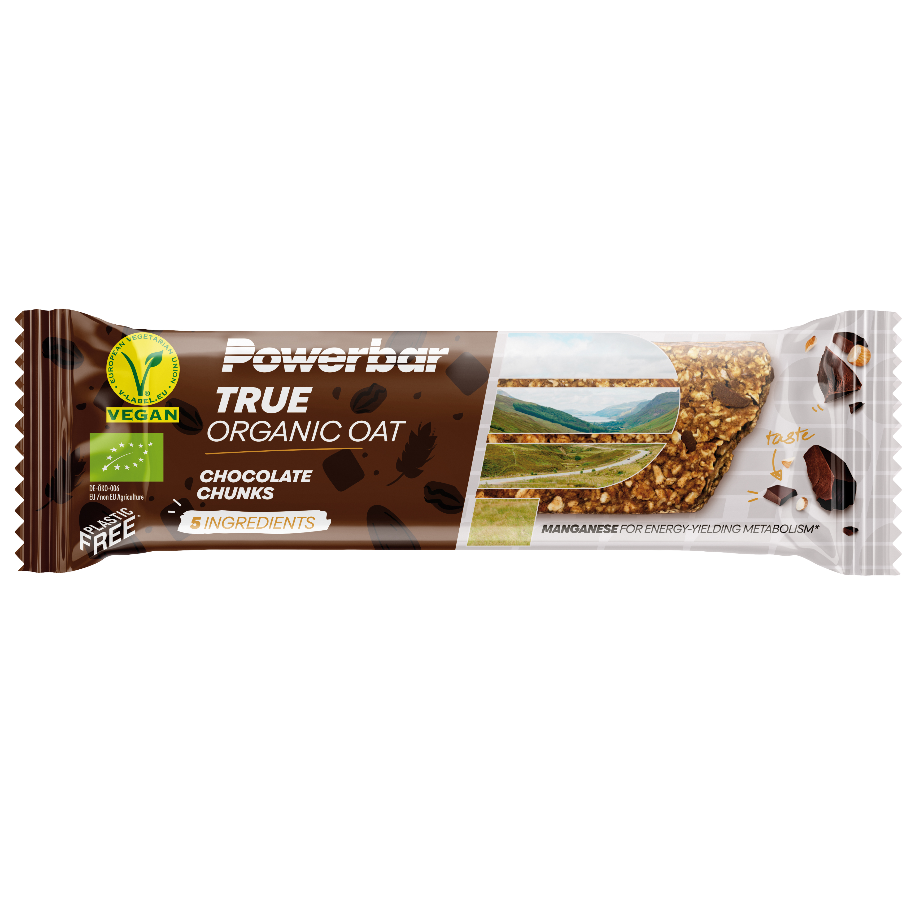 PBTrueOrganicOatChocoChunks40g Vous voulez faire le plein de réserves et savoir exactement ce que vous mangez sans faire de compromis sur le goût ? Nous avons ce qu’il vous faut : notre barre TRUE ORGANIC OAT – avec jusqu’à 6 ingrédients végétaux tels que flocons d’avoine, dattes et fruits à coque — tous de première qualité bio. Elle est produite sans impact sur le climat et, selon la variété, avec du cacao issu du commerce équitable — et emballée dans un film innovant sans plastique et biodégradable. Bon pour vous et bon pou